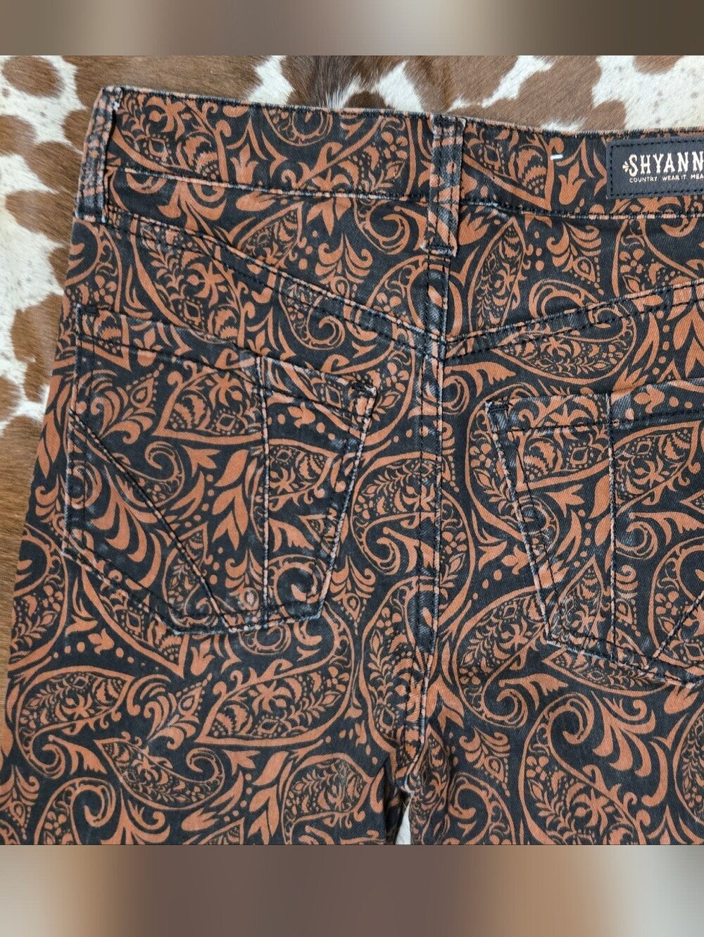 Shyanne Brown & Black Paisley Flare Pants - Picture 4 of 4
